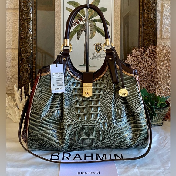 Brahmin🌿SERPENTINE HEARTWOOD ELISA SATCHEL 
NEW WITH ATTACHED TAG🍃$435 MSRP🍃 - Picture 4 of 15